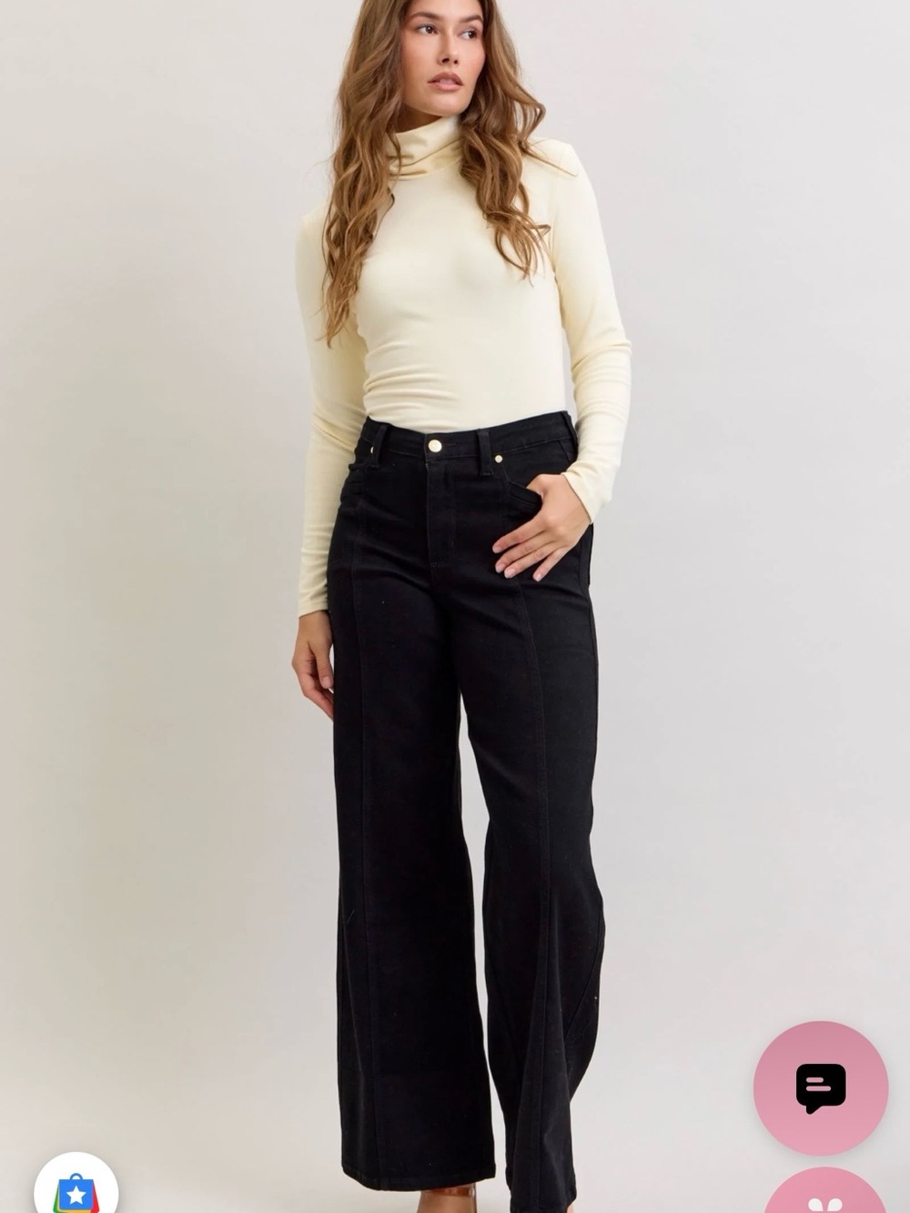EUC Judy Blue Retro Wide Black Wide-Leg Jeans High Rise Stretch-sz 15/32